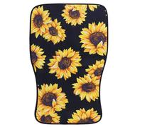 Balacoo Universal Fiber and Material Car Neoprene Protects Polyester 2pcs Floor Mats with Sunflower Pattern Floors and Adds Comfort Seasons for Use