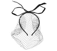 Balacoo Vintage Black Fascinator Headpiece with Lightweight Mesh Veil Elegant Bridal Hairband for Women Comfortable Breathable Headband Hair Accessory for Tea Parties and Weddings