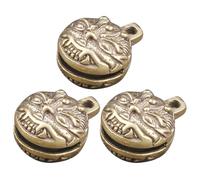 Balacoo Vintage Brass Bell Pendants Hanging Ornaments 3pcs with Animal Embossment for DIY Crafts and Holiday Traditions, for Window or Porch Decorations