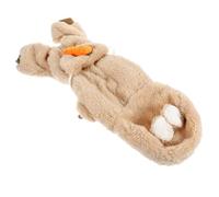 Balacoo Warm Thick Pet Dog Coat with Hooded Design for Small Dogs Brown Winter Clothes Comfortable and Reusable Apparel Bright Cartoon Carrot Style for Cold Weather and Parties