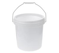 Balacoo Water Tight Storage Container Small Bucket with Lid 8l White Plastic Not Easy to Change Color and Crack with Hand-grip and Side Handles for Pet Feed and Water Bucket Use