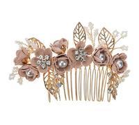 Balacoo Wedding Hair Side Comb for Bride and Bridesmaid Lightweight Alloy and Cloth Flower Hair Accessory Easy to Fit on Head Elegant Floral Design for Prom and Birthday