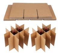 Balacoo Wine Glass Storage Box with 2 Sets of Corrugated Cardboard Dividers Sturdy Support and Space-efficient Design for Packing Divider for Glassware and Glass Packing Kit for Moving Box