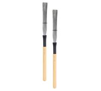 Balacoo Wire Drum Stick Brush Set Comfortable Handle 2pcs with Steel Wire and Wooden Handle with Spring Back Effect, for Jazz Drum Set and Youth Bands, Beginner Drummer Accessory