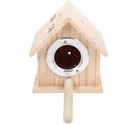Balacoo Wooden Bird Nest Box for Small Birds House Shape Beige Colour Can Be Hung on Tree for Home and Outdoor Decoration Practical Breeding for Budgie