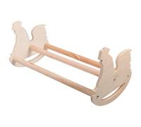 Balacoo Wooden Chicken Shape Perch Stand for Birds and Chickens Khaki Colour Safe to Chew Keeps Beaks and Nails Trimmed and Bird Cages