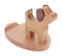 Balacoo Wooden Desk Phone Holder Puppy Design Mobile Stand for Home and Office Use Sturdy