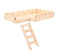 Balacoo Wooden Hamster Cage Decor with Smooth Edges round Shape, Khaki Indoor Small Animal Ladder for Hamster Exercise and Playing Platform in Cage