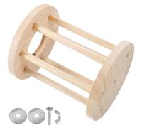Balacoo Wooden Hamster Grass Rack Cage Holder Khaki Colour with Fixator, Easy to Fix Hay Feeder Develops Slow Food Habit for Rabbits and Small Pets Suitable for Indoor Cage Use