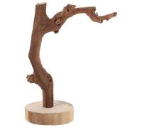 Balacoo Wooden Parrot Perch Stand with Stable Base Multi-Functional Bird Training Rack Toy for Parrots Durable Non-Slip Grip for Training and Play