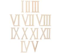 Balacoo Wooden Roman Numerals Ornaments for Projects and Painting 24pcs Unfinished Wood Letters Beige Color Sturdy, Craft Supplies for Home Decoration
