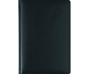 Balacron Practice Timer Black 2024 - Service Timer 21.7 x 30.3 cm - 1 Day 1 Page - 400 Pages - Balacron Cover - Daily Calendar Yearly Planner - Alpha Edition