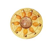 Balaji Traders- Round Plate - Shri Shree Guru/Brihaspati Yantra in - for -Pooja - Health and Prosperity -Success -Business- Vastu Yantra vyapar vridhi Yantra navgrah Yantra -Pack of 1 (6×6 Inch)