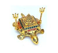 Balaji Traders- Shree Shri Yantra with Trishul Tortoise for Pooja-Meditation-Home-Decor-Health and Prosperity Success Business Money Bhairav Yantra Pack of 1 (6×6 CM)