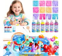 Balakaka 2026 Magic Water Gel Kit with 6 Colored Gel, 3D DIY Magic Aqua Elf Kit with 12 Moulds, Educational Toys Creative Crafts & Art Kit Gifts for Girls Boys Ages 5 6 7 8