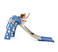 Balakaka 3-in-1 Slide for Children,2024 NEW Freestanding Outdoor/Indoor Garden with Basketball Hoop Toys, Foldable Easy to Assemble Slide Playground for Children Blue