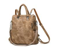 Balakaka Anti Theft Backpack for Women 33x16x35cm, PU Leather Fashion Backpack with Adjustable Straps, Lightweight Travel Daypack Casual Bag for School Work, Dark brown