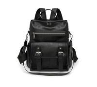 Balakaka Backpack Womens 30×16×30cm, PU Waterproof Rucksack for Women with Adjustable Shoulder Strap, Ladies Backpack with Detachable Hook for Work Travel, Black