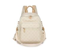 Balakaka Backpack Womens with Removable Shoulder Strap, 30 * 28 * 16cm Large Capacity Women's Fashion Backpacks with Handle, PU Leather Multiple pockets Ladies Rucksack for Travel, Off-white