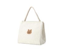 Balakaka Cute Cartoon Baby Changing Bag For Mom, Thermal Insulation Mummy Shoulder Bag, Portable Nappy Changing Bag Lightweight Stylish Travel Tote off white