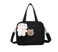 Balakaka Cute Cartoon Baby Changing Bag For Mom, Thermal Insulation Mummy Shoulder Bag, Portable Nappy Changing Bag Lightweight Stylish Travel Tote Black 2