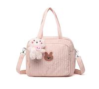 Balakaka Cute Cartoon Baby Changing Bag For Mom, Thermal Insulation Mummy Shoulder Bag, Portable Nappy Changing Bag Lightweight Stylish Travel Tote Pink 2