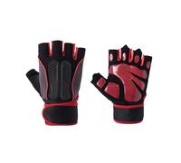 Balakaka Cycling Gloves Half Finger, Gel Padded Protection Breathable Anti-Slip Shock Absorption, Biking Gloves for Mountain Bike Road Bicycle Mountaineering Camping, Red