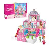 Balakaka Dolls House with 1 Toy Figures, 3-Floor & 8-Room Dollhouse With Light, Princess Dream House With Furniture & Accessories, Princess Castle Toy Gift for Girls Ages 3+