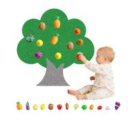 Balakaka Farm Fruits Vegetables Felt Story Board for Kids, Educational Learning Portable Story Board for Wall Teaching Home Classroom Play, 13 Fruits Cutting Fun Birthday Gift for Toddlers