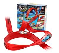 Balakaka Flexible Race Car Track 4m, DIY Car Track with 4 Cars, Race Car Ramp Track with Suction Cups Attach to Windows Doors, Rolls Up Portable Racetrack Loops for Jumps Ramps, Gifts for Kids