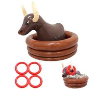 Balakaka Inflatable Drinks Cooler Black Bull Lasso Ice Bucket, Beer Cooler for Parties with 4 Rings Interactive Games, Inflatable Cooler for Outdoor Summer Beach Pool Party