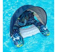 Balakaka Inflatable Pool Floats Adult 86 * 75 * 55cm, Pool Chairs with Canopy Raft Comfortable Back Support & Anti-Leak Design, Floating Chair for Party Summer Water Beach Lake Fun