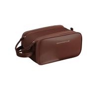 Balakaka Large Capacity Makeup Bag 28 * 16 * 14.5 cm, Travel Make Up Bag Organiser for Women with Handle, Portable PU Leather Waterproof Double Zipper Toiletry Bag, Mirador Color