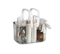 Balakaka Large Shower Caddy Basket | Waterproof Plastic Bathroom Storage Organizer with Handle & Drain Hole, Freestanding & Wall Mount, for Toiletries & Cosmetics, 26x15x15cm White