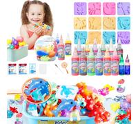 Balakaka Magic Water Elf Kit with 12 Colored Gel/2 Luminous glue, 3D DIY Aqua Fairy Water Gel Kit for Kids with 12 Mold/Bunching Bottle, Creative Art Crafts Kits Birthday Gifts for Girls Boys Ages 3+