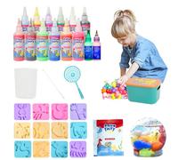 Balakaka Magic Water Elf Kit with 12 Colored Gel/2 Luminous Glue, 3D DIY Colorful Sea Creature Toys for Children with Mold, Water Bead Sensory Aqua Fairy Toys Creative Educational Toys for Kid 3+