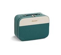 Balakaka Makeup Bag 25 * 11 * 18cm, PU Leather Cosmetic Bag with Mirror and Necklace Hook, Waterproof Portable Travel Make up Bags for Women Girls, Green