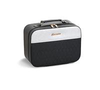 Balakaka Makeup Bag 25 * 11 * 18cm, PU Leather Cosmetic Bag with Mirror and Necklace Hook, Waterproof Portable Travel Make up Bags for Women Girls, Black