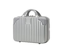 Balakaka Makeup Case Hard Shell ABS Waterproof Travel Cosmetic Suitcase, 11L Portable Vanity Organizer with Elastic Bands & Zipper, Small Lightweight Makeup Box for Women Girls, Silver