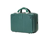 Balakaka Makeup Case Hard Shell ABS Waterproof Travel Cosmetic Suitcase, 11L Portable Vanity Organizer with Elastic Bands & Zipper, Small Lightweight Makeup Box for Women Girls, Dark Green