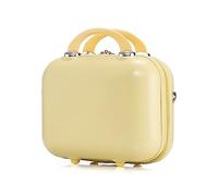 Balakaka Makeup Travel Case for Women Girl, Hard Shell Cosmetic Case with Soft Handle, Portable Waterproof Vanity Case for Toiletry (Light Yellow)