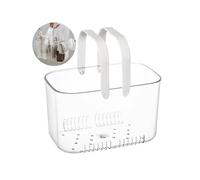 Balakaka Shower Caddy Basket 5.8L, Portable Shower Caddy Bins with Drain Hole for Storage Cosmetics, Bath Basket Shower Organizer with Handle for Bathroom, White