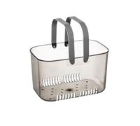 Balakaka Shower Caddy Basket 5.8L, Portable Shower Caddy Bins with Drain Hole for Storage Cosmetics, Bath Basket Shower Organizer with Handle for Bathroom, Silver gray
