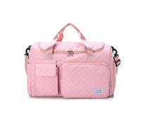 Balakaka Travel Duffel Bag 46×23×30 cm, 31L Large Womens Mens Sports Gym Bag with Shoe Compartment Wet Pocket, Weekend Overnight Bag with Trolley Sleeve for Swimming Shopping, Pink