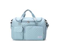 Balakaka Travel Duffel Bag 46×23×30 cm, 31L Large Womens Mens Sports Gym Bag with Shoe Compartment Wet Pocket, Weekend Overnight Bag with Trolley Sleeve for Swimming Shopping, Sky Blue