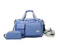 Balakaka Travel Gym Bag 34 L with 1.5 L Small Bag, Waterproof Sports Gym Bag Duffle Bag with Wet and Dry Separation Bag, Hospital Bag with Removable Shoulder Strap for Womens Mens, Sky Blue