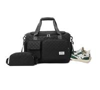 Balakaka Travel Gym Bag 34 L with 1.5 L Small Bag, Waterproof Sports Gym Bag Duffle Bag with Wet and Dry Separation Bag, Hospital Bag with Removable Shoulder Strap for Womens Mens, Black