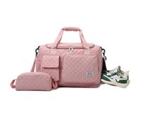 Balakaka Travel Gym Bag 34 L with 1.5 L Small Bag, Waterproof Sports Gym Bag Duffle Bag with Wet and Dry Separation Bag, Hospital Bag with Removable Shoulder Strap for Womens Mens, Sweet Pink