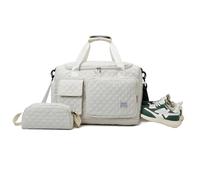 Balakaka Travel Gym Bag 34 L with 1.5 L Small Bag, Waterproof Sports Gym Bag Duffle Bag with Wet and Dry Separation Bag, Hospital Bag with Removable Shoulder Strap for Womens Mens, Beige