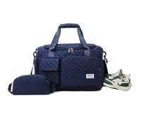 Balakaka Travel Gym Bag 34 L with 1.5 L Small Bag, Waterproof Sports Gym Bag Duffle Bag with Wet and Dry Separation Bag, Hospital Bag with Removable Shoulder Strap for Womens Mens, Dark Blue